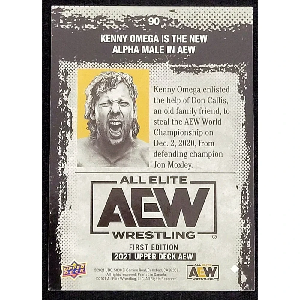 2021 UPPER DECK AEW KENNY OMEGA MAGAZINE GOLD PARALLEL‎